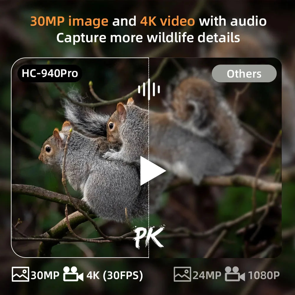4K flux en direct médias APP Service sans batterie au lithium caméra de chasse 4G 30MP Vision nocturne Photo HC940PRO caméra