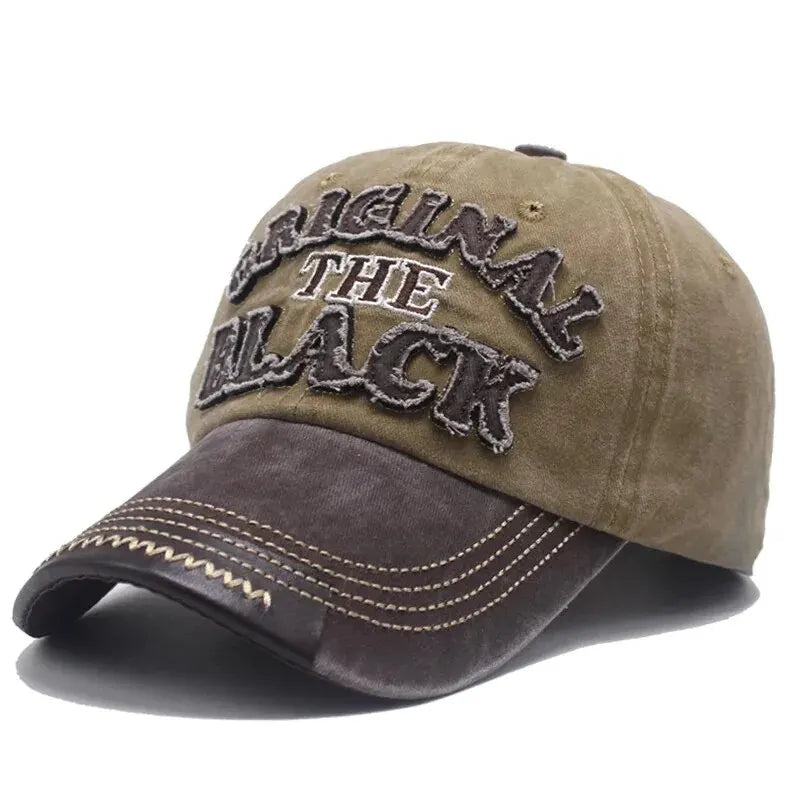 Casquette de Baseball Vintage unisexe, chapeaux en coton délavé pour hommes et femmes, casquette décontractée avec lettres noires brodées, casquette de sport de plein air