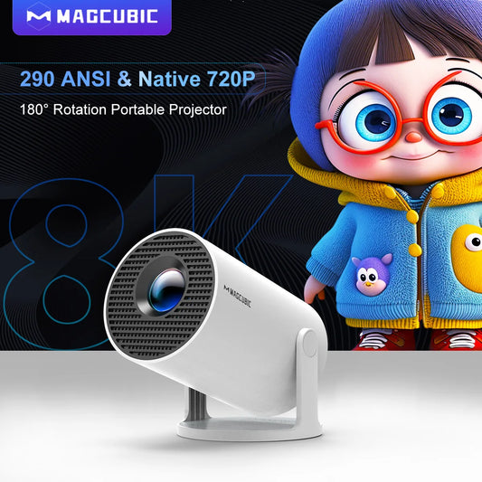 Magcubibc 8K Wifi6 HY300 Pro Projector Android 14 290 ANSI Dual WIFI Allwinner H726 BT5.4 720P Portable Outdoor Home Theater