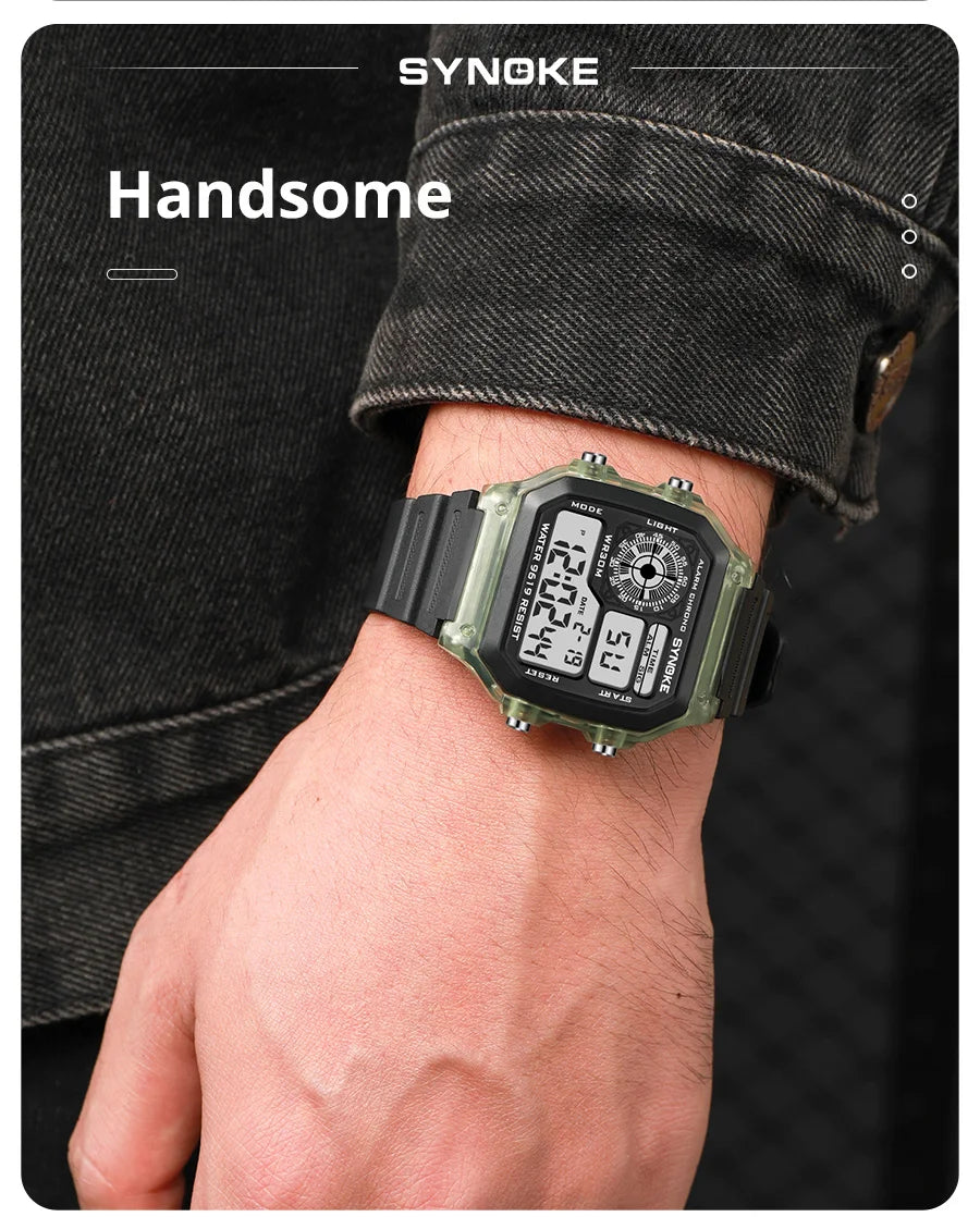 Montre numérique étanche sport multifonction — extérieur, course, étudiant, sept couleurs