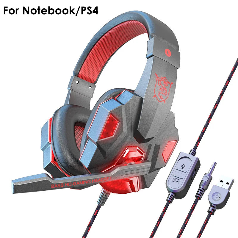 Casque gaming basse avec micro — supra-auriculaire, son stéréo, suppression de bruit, PC, téléphone, jeu vidéo