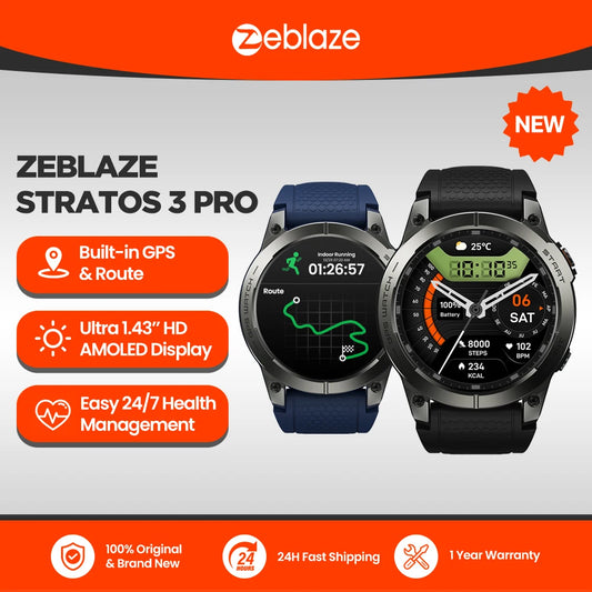Montre Connectée GPS 1,43" AMOLED — Appels Bluetooth Sport Smartwatch Homme
