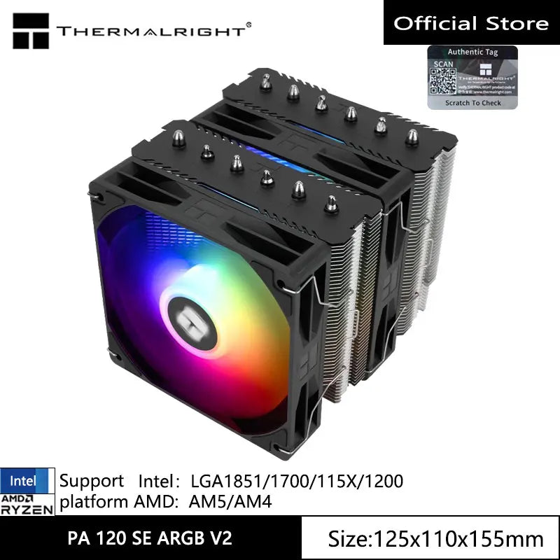 Thermalright Peerless Assassin 120 SE V2 radiateur de refroidissement par air pour boîtier d'ordinateur, prise en charge LGA1851/1700/AM5/AM4 avec ventilateur 120x120x28mm