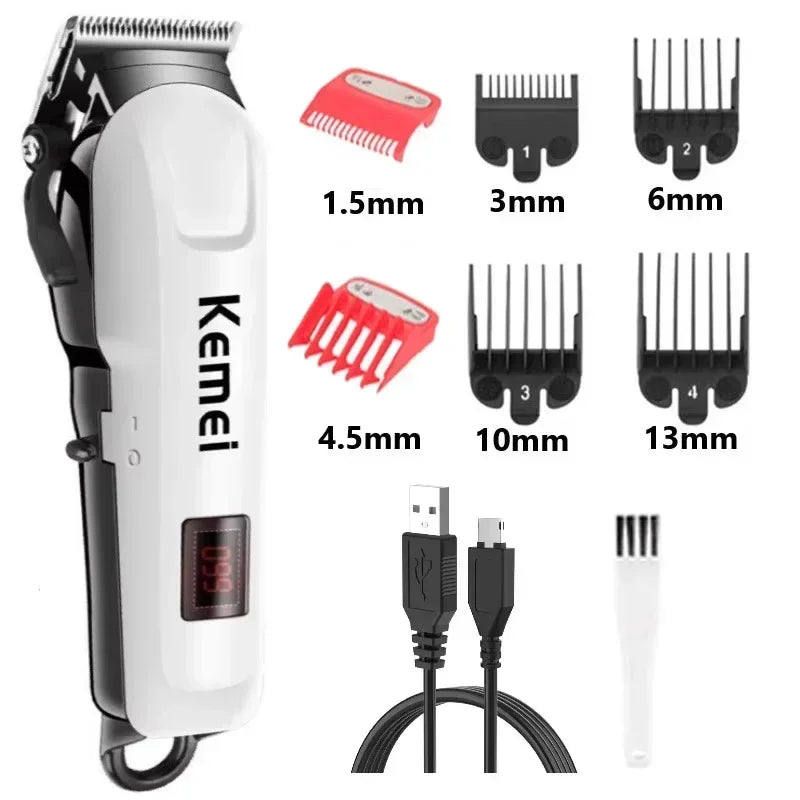 Kemei cortadora de pelo Km-809A Km-2299 Km-2024 cortadora de barba inalámbrica UBS Recargable potentes cortadoras de pelo eléctricas para hombres