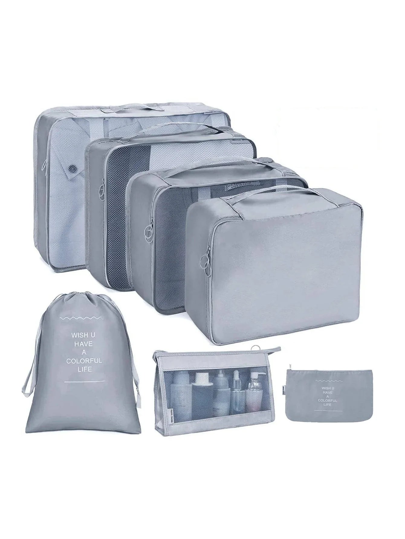7/8/9/10 Piece Set Travel Organizer Storage Bags Suitcase Packing Cubes Set Portable Cases Luggage Clothing Shoe Tidy Folding Pouch