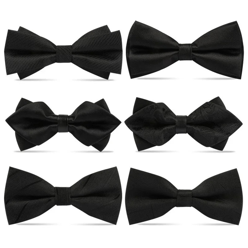 1 pieza pajarita para hombre, pajarita negra para boda, corbata de lazo ajustable, pajarita clásica, corbata de mariposa, corbata doble para adulto, regalo de negocios