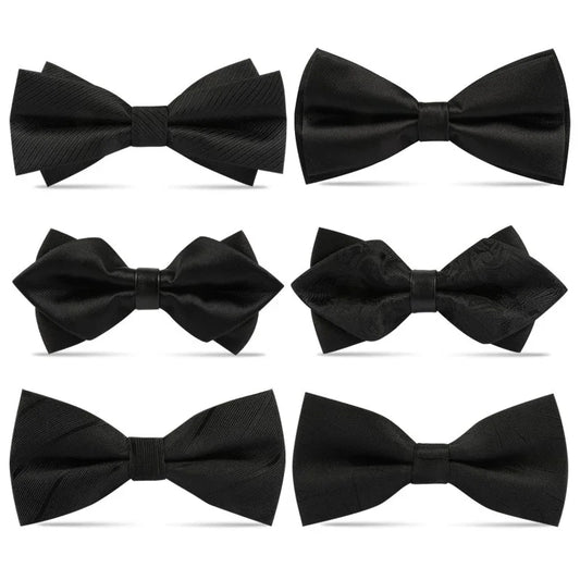 1 pieza pajarita para hombre, pajarita negra para boda, corbata de lazo ajustable, pajarita clásica, corbata de mariposa, corbata doble para adulto, regalo de negocios