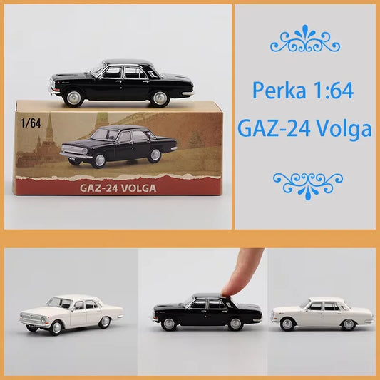 Perka – modelo de coche de aleación GAZ-24 Volga, escala 1:64, adorno, exhibición de recuerdos, colección, regalo de pasatiempo