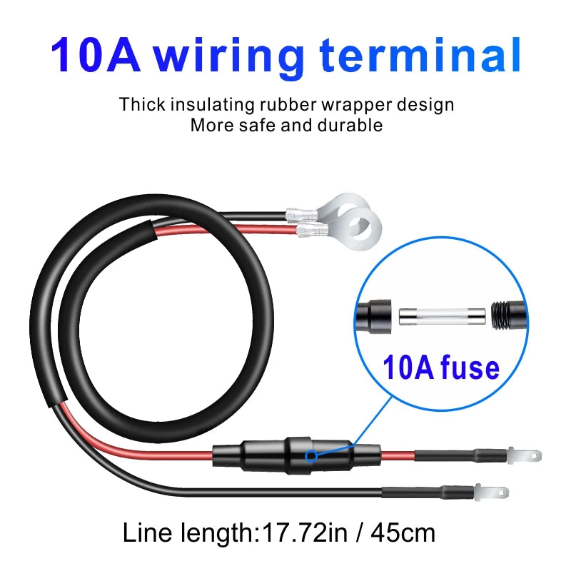 Affichage de tension LED à charge rapide pour camion 12V/24V moto RV bateau marin QC PD 3.0 chargeur de voiture chargeur de téléphone portable automatique
