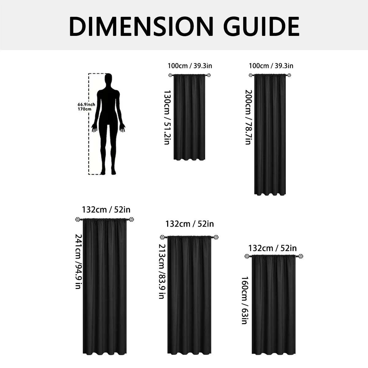 Rideau occultant 100% avec poche pour tringle, rideaux pour salon, chambre à coucher, cuisine, rideau de fenêtre, rideaux dans le salon, 1 pièce