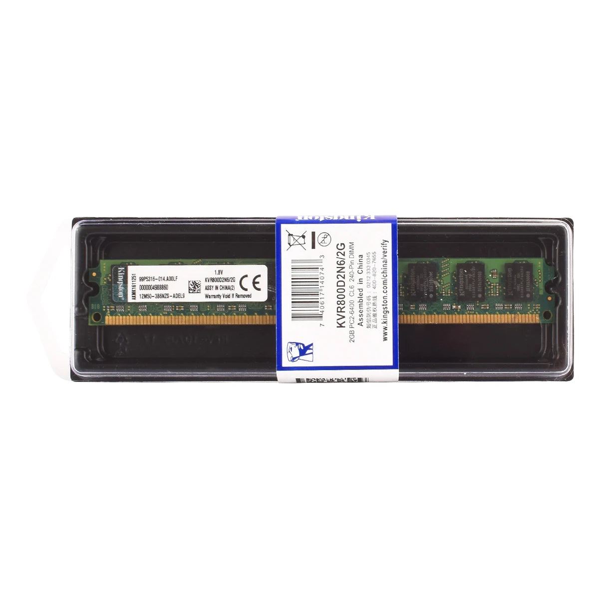 Kingston mémoire RAM DDR2 2GB 800Mhz 667MHz PC2-5300 PC2-6400 240 broches 1.8V modèle de mémoire de bureau NON ECC