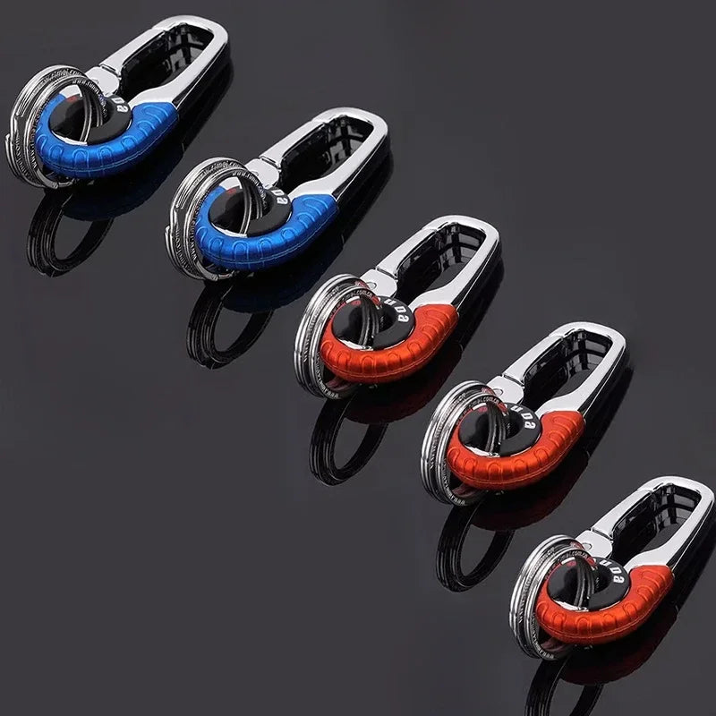 Crochet porte-clés pour hommes, boucle en acier inoxydable, mousqueton d'extérieur, outil d'escalade, Double anneau, porte-clés de pêche, accessoires de voiture, 1/5 pièces