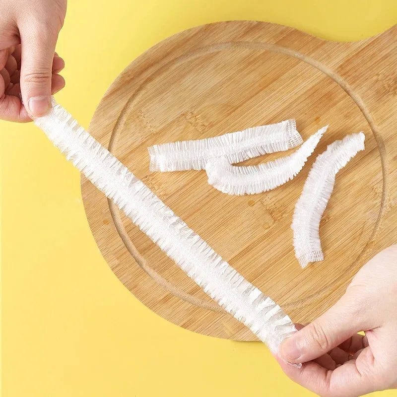 Envoltorio de plástico desechable Saran Wrap, tapa elástica de calidad alimentaria, bolsa de plástico para conservar la frescura, accesorios de almacenamiento de cocina