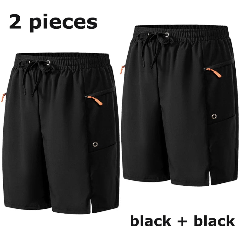 Short de plage d'été pour hommes avec poches zippées, short de planche à séchage rapide avec doublure en maille, maillot de bain, maillot de bain