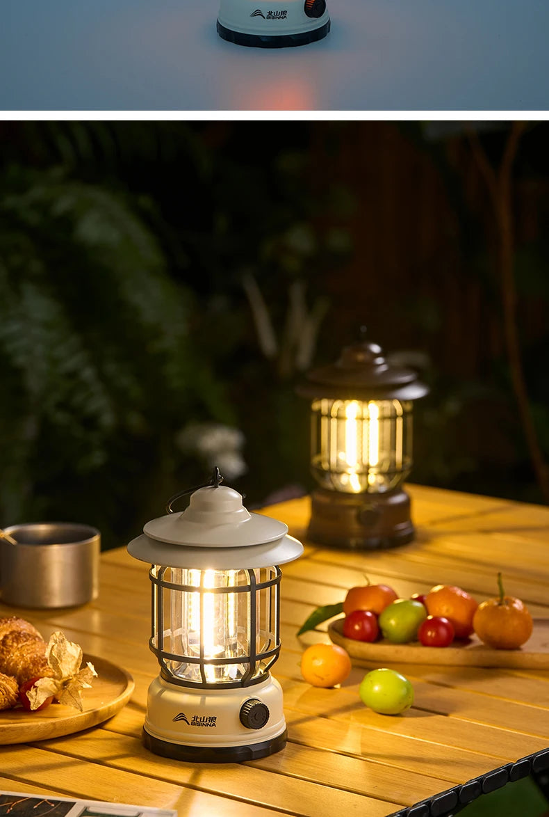 BISINNA Camping lumières longue Endurance tente extérieure lumières Rechargeable/batterie étanche Camping lumières rétro atmosphère lumières