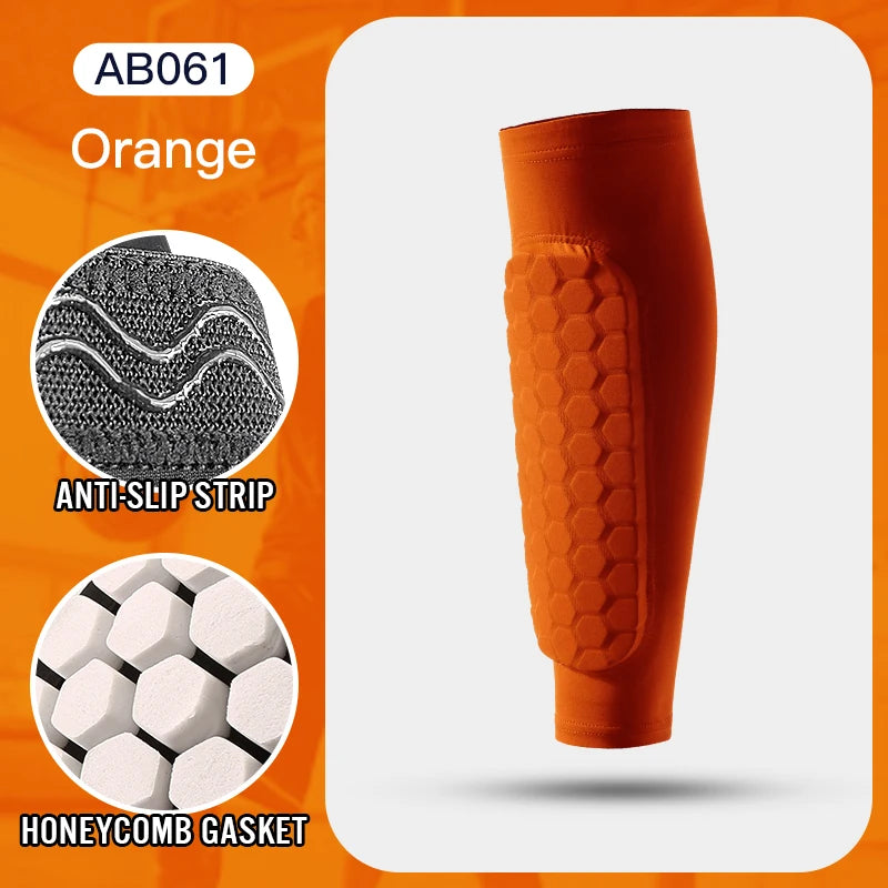 Manchon de Compression Mollet Football — Protège-Tibia Mousse & Coussin Nid d’Abeille