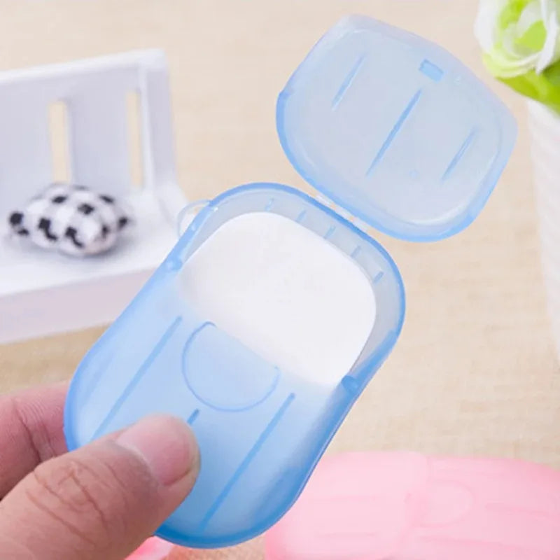 Papier savon Portable jetable voyage Camping Mini savons de nettoyage pour laver le nettoyage des mains pour la randonnée en plein air fournitures de plein air