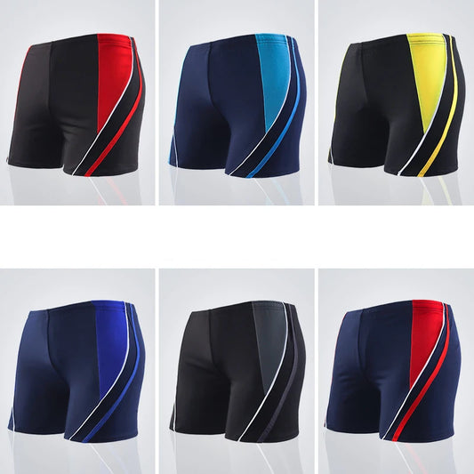 Maillot de bain élastique pour hommes, maillot de bain rayé, plage, Sport, slip court, surf, été, Boxer, costume de bain