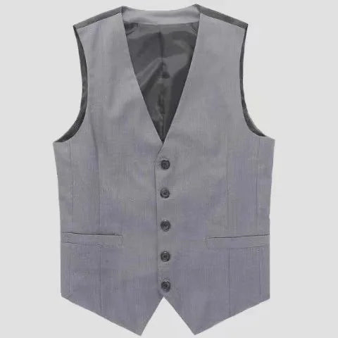 Chaleco de corte entallado para hombre, negro, gris, azul marino, talla grande, casual, sin mangas, de negocios, M-6XL