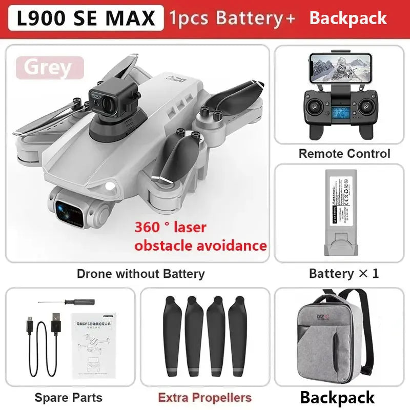 L900 Pro SE MAX 4K GPS Drone, Professional HD 5G WIFI 360° Dual Camera Brushless Motor Obstacle Avoidance RC FPV Quadcopter Drone