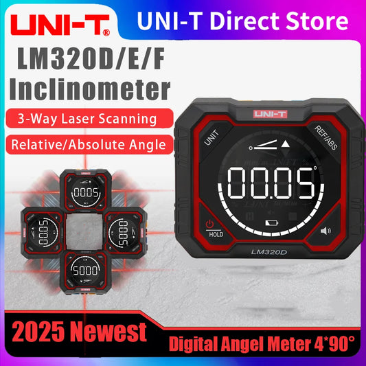 Inclinómetro digital UNI-T LM320F/E/D, medidor de ángulo láser de alta precisión 4x90° Inclinómetro magnético de medida relativa y absoluta