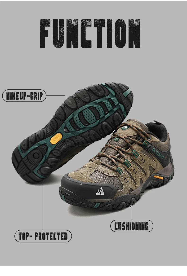 HIKEUP chaussures de randonnée pour hommes chaussures d'extérieur en daim et cuir résistant à l'usure hommes Trekking marche chasse baskets tactiques