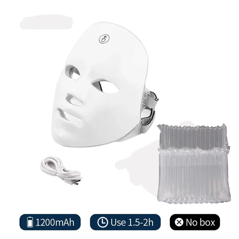 7 Colors LED Facial Mask, LED Repair Skin Beauty Machine, Wireless Use