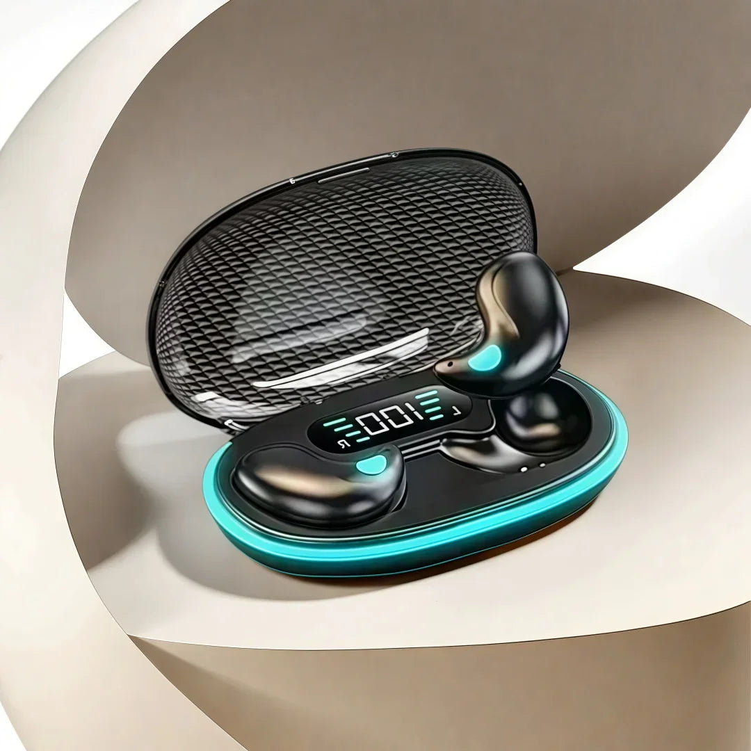 Écouteurs de couchage sans fil mini — casque travail, TWS Bluetooth, stéréo, cachés, micro HD, appel, étanche