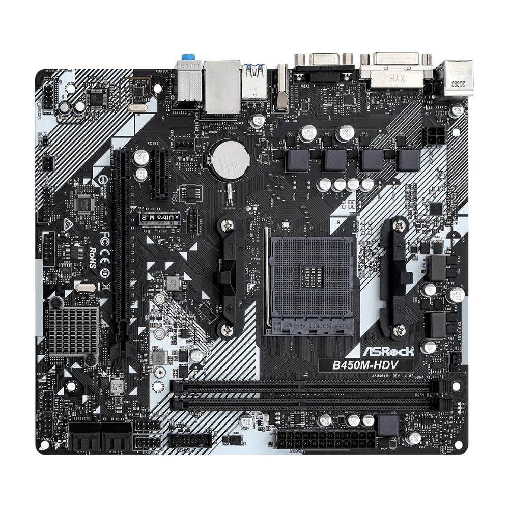 ASROCK B450M-HDV R4.0 carte mère B450 placa mãe AM4 CPU Support Ryzen 5 5500 5600G 7 5700G 7 3700X ram DDR4 M.2 DVI-D Micro ATX