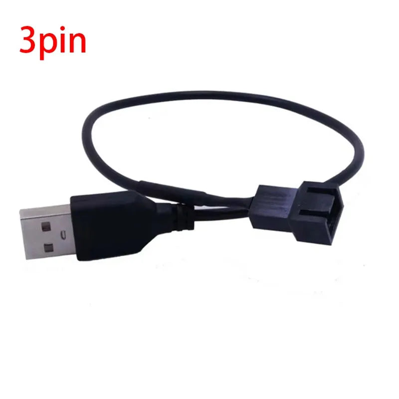 Alimentation USB 5V vers 3 broches 4 broches, câble adaptateur d'alimentation pour ventilateur d'ordinateur portable, câble adaptateur de ventilateur de châssis CPU