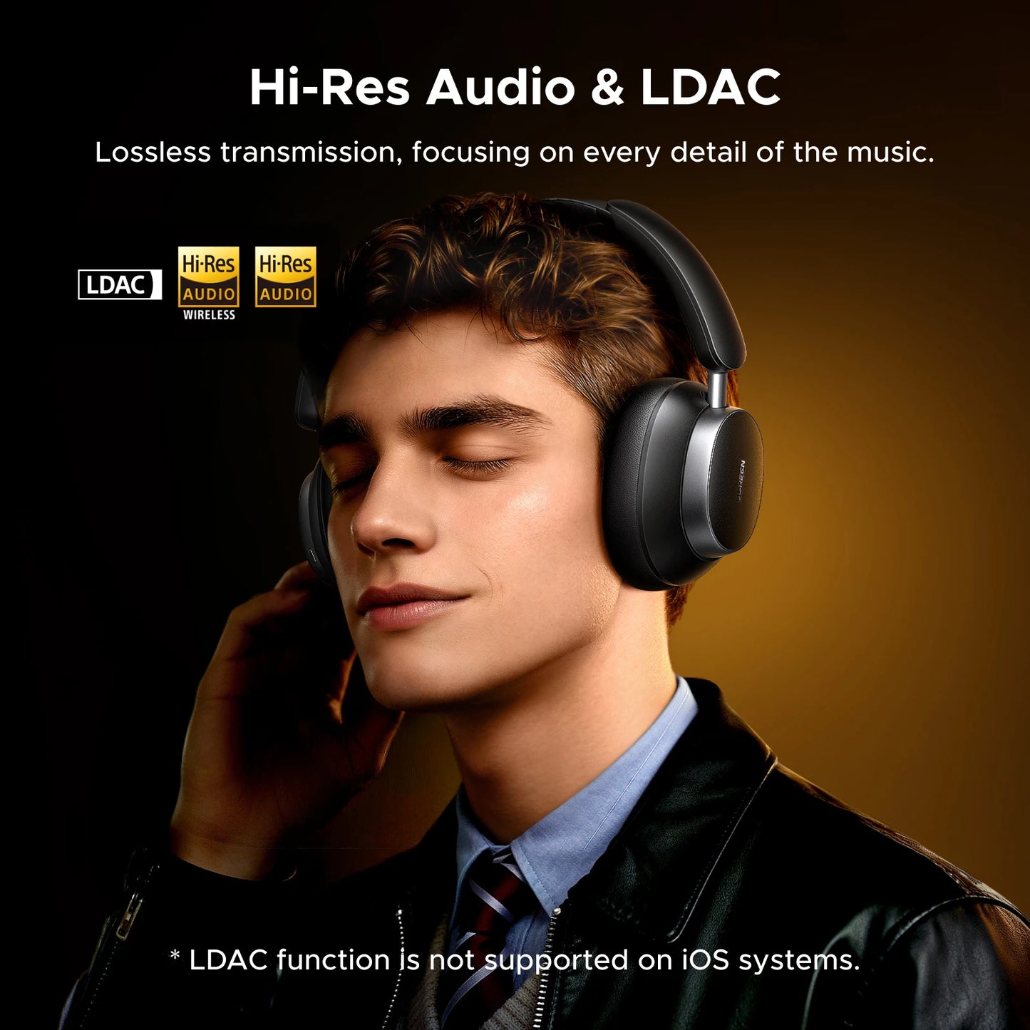 UGREEN Studio Pro 48dB ANC Wireless Over-Ear Headphones Bluetooth Earphones Active Noise Cancellation Hi-Res LDAC 120h Playtime
