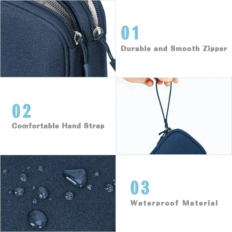 Sac de rangement universel étanche pour câbles, pochette de transport pour accessoires électroniques, rangement pour fils