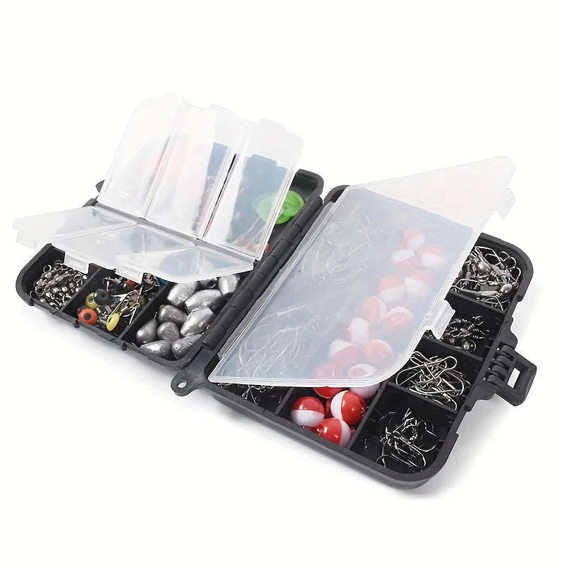 Kit d'outils de pêche, ensemble d'accessoires pour leurres, matériel de pêche pour débutants, plombs et crochets, boîte de matériel Portable, pêche complète