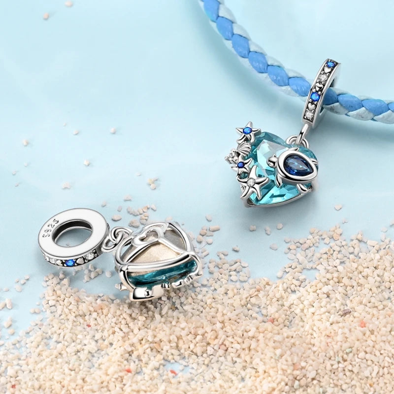 Breloques en argent Sterling 925, pendentifs en perles, arbre de vie, tortue, amour, pierres précieuses, tournesol, pour femmes, Bracelet, bijoux cadeau, nouvelle collection