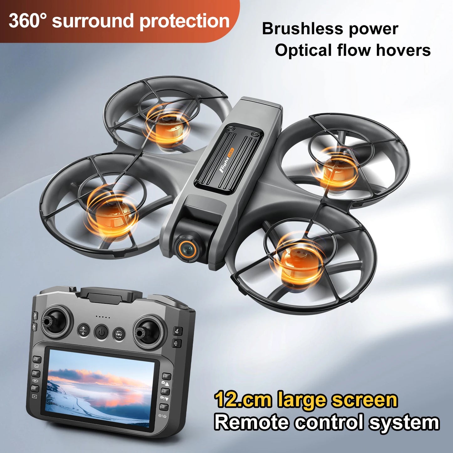 Drone quadricoptère avec caméra professionnelle 8K — WiFi 5G FPV, grand écran 4,5 pouces, télécommande RC