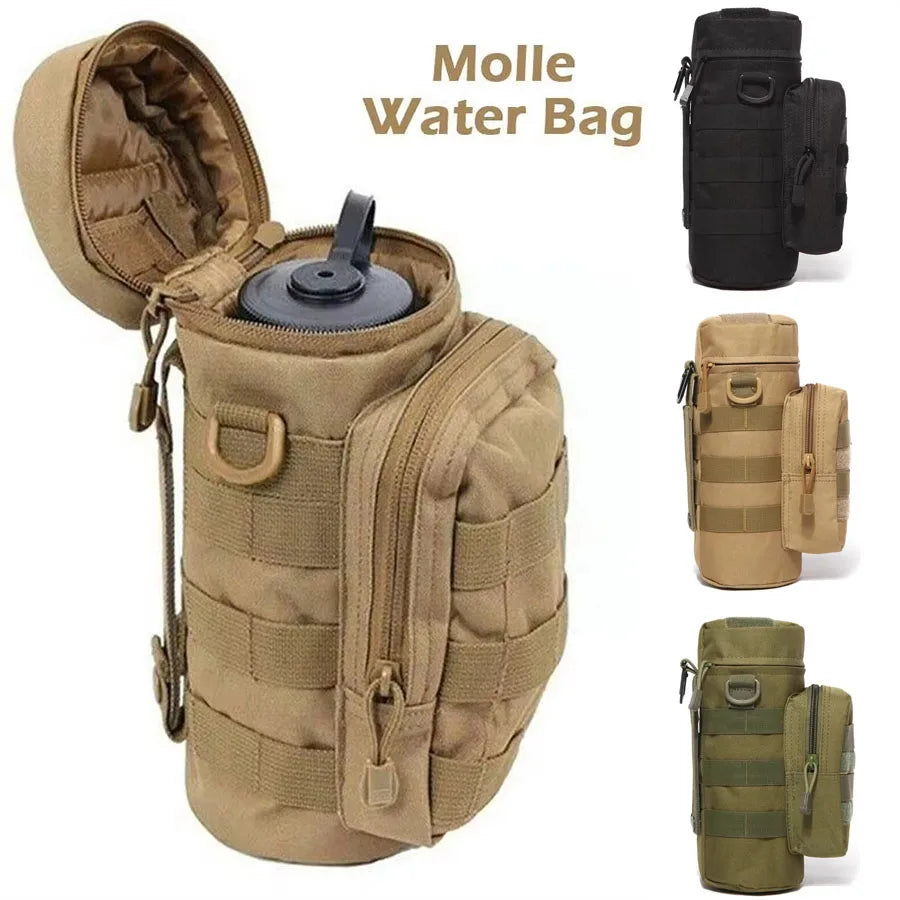 Tactique Molle bouteille d'eau sac support de pochette voyage en plein air Camping randonnée cyclisme pêche chasse bouteille d'eau bouilloire transporteur