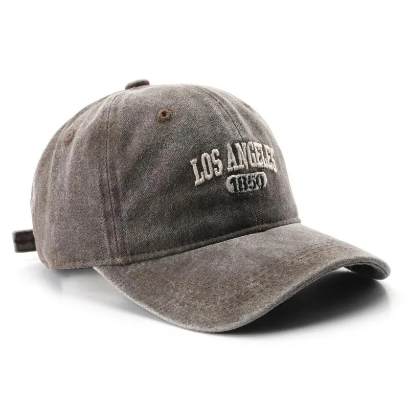 Casquette de baseball lettre brodée — hommes, femmes, mode, vintage, solide, sports plein air, snapback (v2)