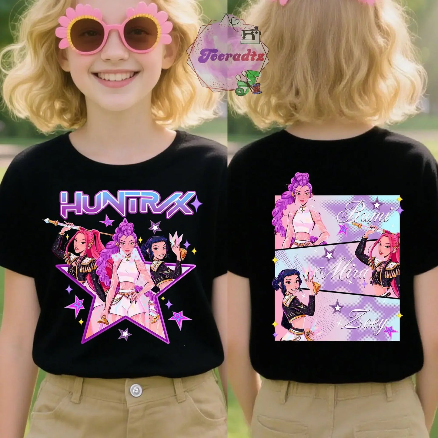 Kpop Devil Hunter 2 Slide T-shirt for Teens/Kids, Kpop Kids T-shirt, Saja Girl Fan Top Devil Hunter T-shirt