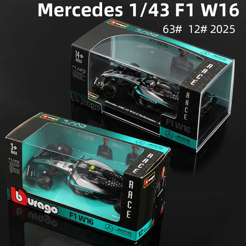 Modèle réduit F1 1:43 métal moulé sous pression 2025 — voiture de course, collection, jouet