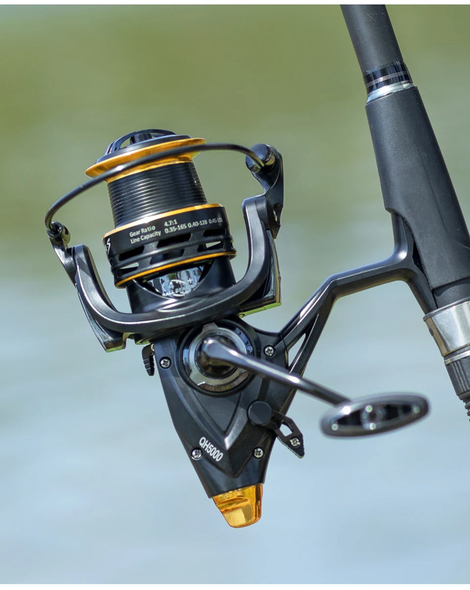 LINNHUE moulinet de pêche à la carpe moulinet QH3000-9000 fort Double traînée 20kg Carretilha Pesca moulinet de mer pêche bobine de rechange gratuite