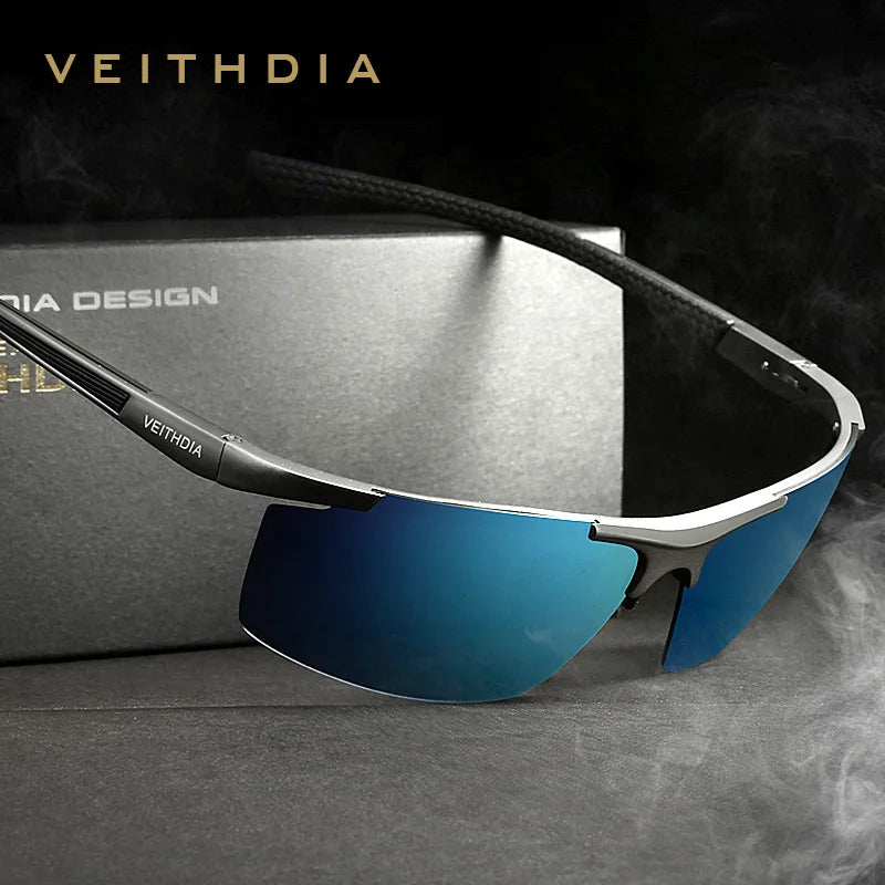 Lunettes de soleil homme aluminium magnésium polarisées UV400 — revêtement miroir, extérieur