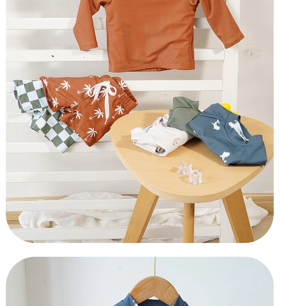 Elinfant été bébé garçons fille à manches longues maillot de bain à la mode mignon piscine maillots de bain