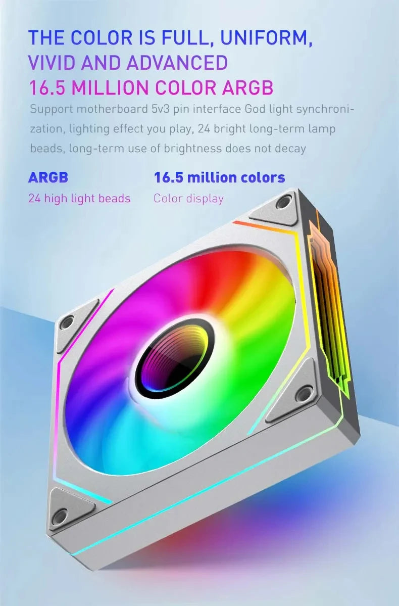 UPSIREN UF-1 PRISM 4 PRO ventilateur de châssis d'ordinateur 12 cm ARGB 4 broches PWM ventilateur de refroidissement silencieux 12 V grand Volume d'air 45CFM/600-1500 tr/min
