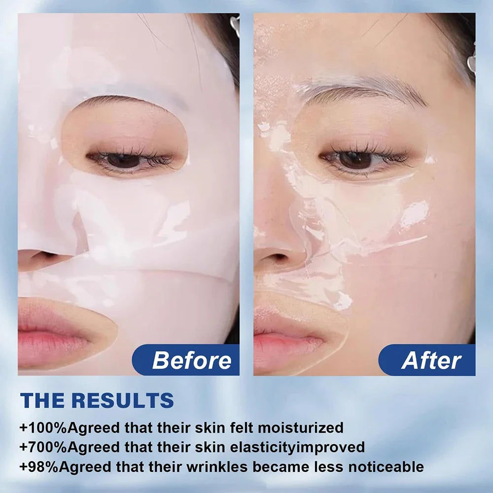 Masque liftant anti-rides au collagène profond Masque facial au collagène pendant la nuit, masque au collagène profond pour soulever, raffermissant, hydratant (paquet de 5)