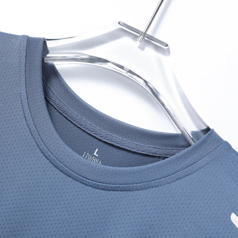 CHRLCK Men's Quick Dry Running T-Shirts Breathable Hiking Fishing T-Shirts Soft Elasticity Outdoor Sports Short Sleeve Summer Shirt