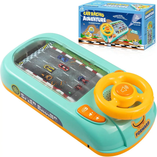 Jouets de volant musicaux pour garçons, voiture de course simulée pour tout-petits, jeu de conduite avec son, coule, apprentissage des dos, 4-6