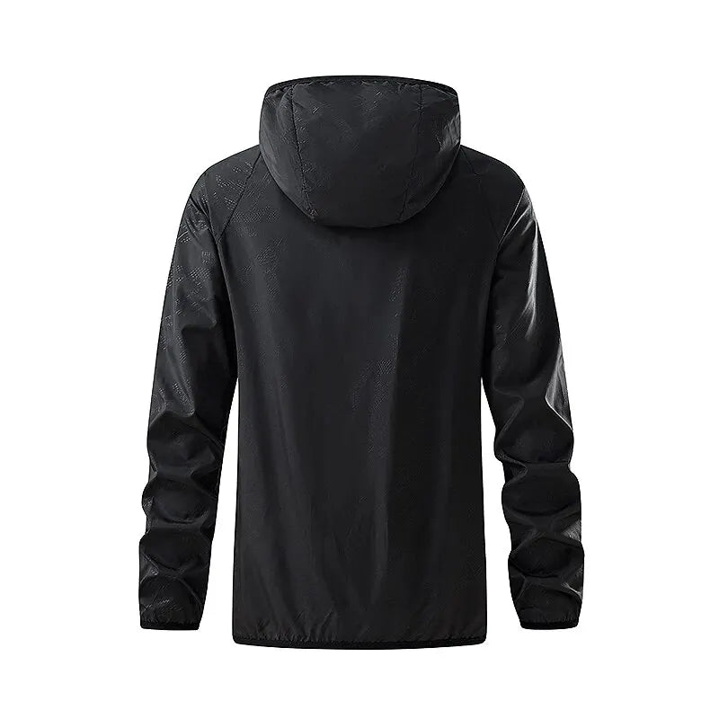 LNGXO Hombres Mujeres Chaquetas de Senderismo Impermeables Protección Solar Rompevientos Camping Escalada Abrigo de Lluvia al Aire Libre Ropa Portátil Unisex