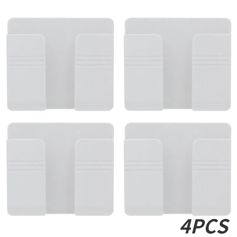 Boîte de rangement murale multifonction, 1 à 4 pièces, organisateur sans poinçon, télécommande TV, bricolage, prise de téléphone portable, support de charge