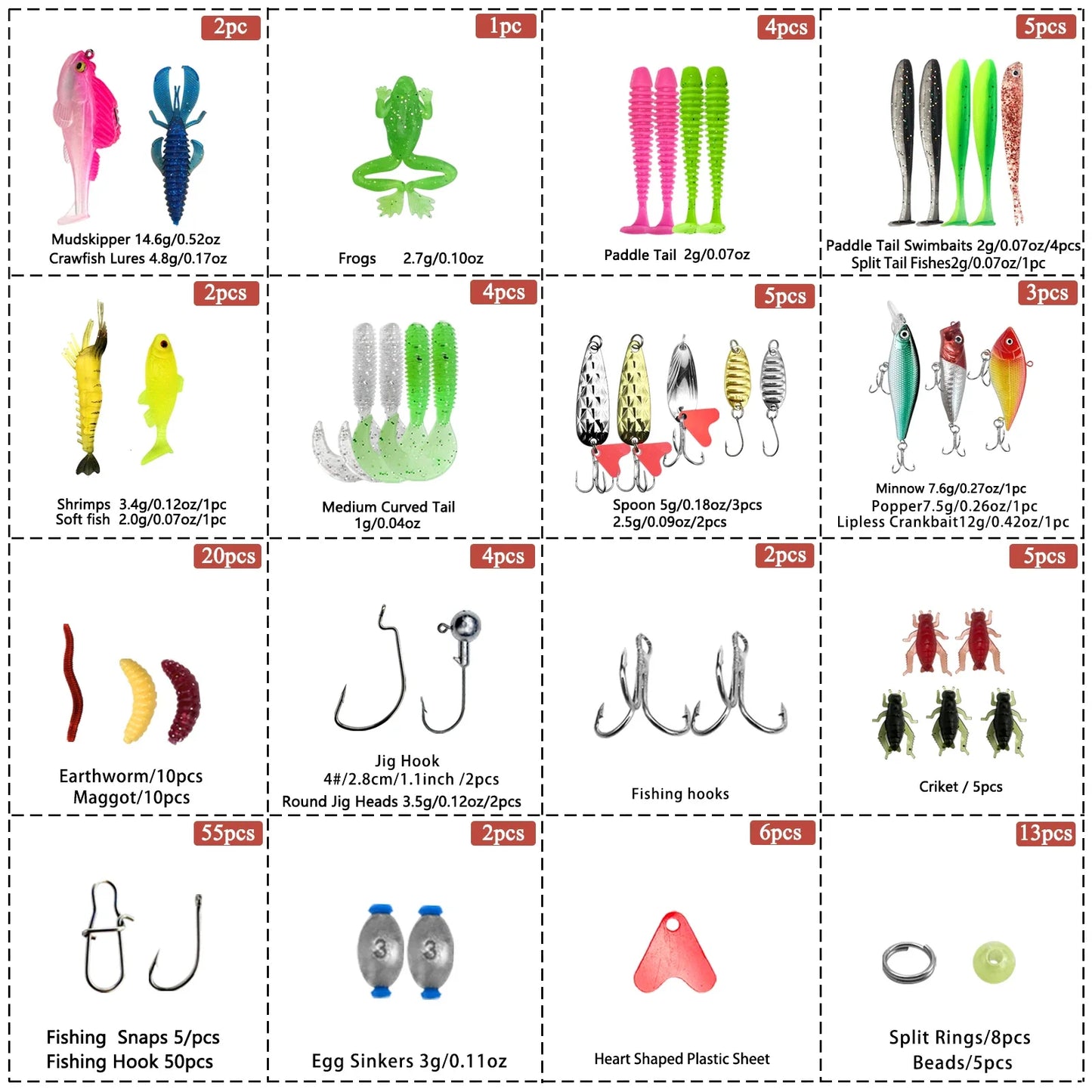 Kit de leurres de pêche pour truite, brochet, basse, multi-leurre, ensemble de matériel superposé, équipement professionnel, 83/133/193/239/409 pièces