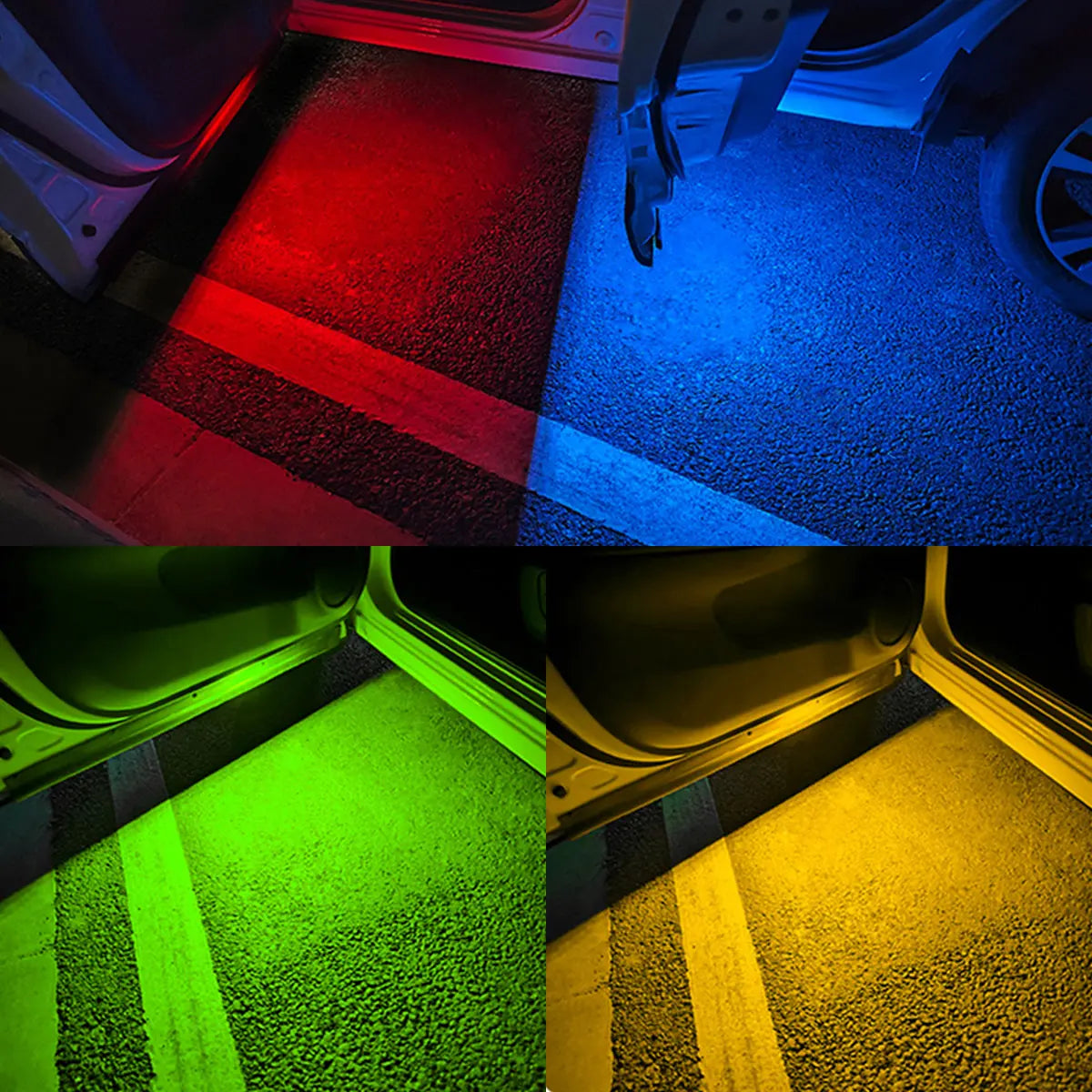 Feux LED Porte Voiture RGB Sans Fil USB — Avertissement Bienvenue Projecteur Magnétique